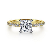 Gabriel & Co. ER7224M44JJ 14K White-Yellow Gold Round Diamond Engagement Ring