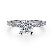 Gabriel & Co. ER7227PT4JJ Platinum Round Diamond Engagement Ring