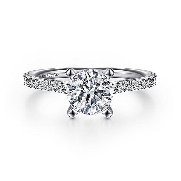 Gabriel & Co. ER7227PT4JJ Platinum Round Diamond Engagement Ring