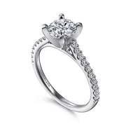 Gabriel & Co. ER7227PT4JJ Platinum Round Diamond Engagement Ring