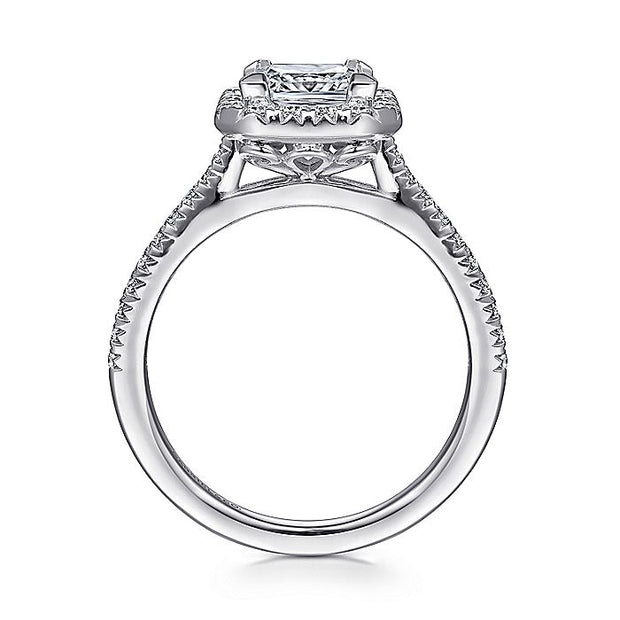 Gabriel & Co. ER7266W44JJ 14K White Gold Princess Halo Diamond Engagement Ring
