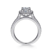 Gabriel & Co. ER7278PT4JJ Vintage Inspired Platinum Round Halo Diamond Engagement Ring