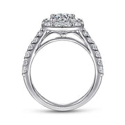 Gabriel & Co. ER7480W44JJ 14K White Gold Cushion Halo Round Diamond Engagement Ring