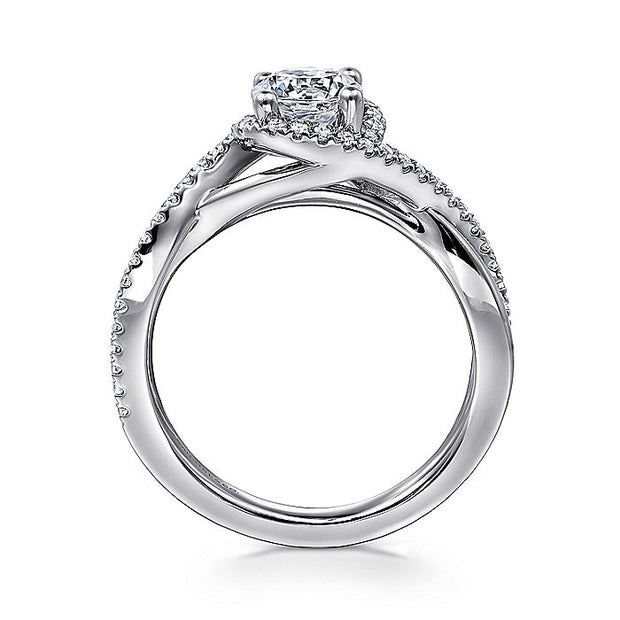 Gabriel & Co. ER7804R3W44JJ 14K White Gold Round Halo Diamond Engagement Ring