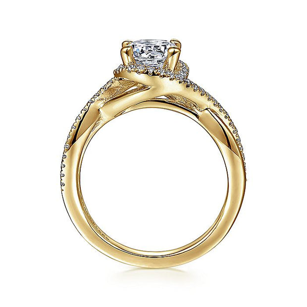 Gabriel & Co. ER7804Y44JJ 14K Yellow Gold Round Halo Diamond Engagement Ring