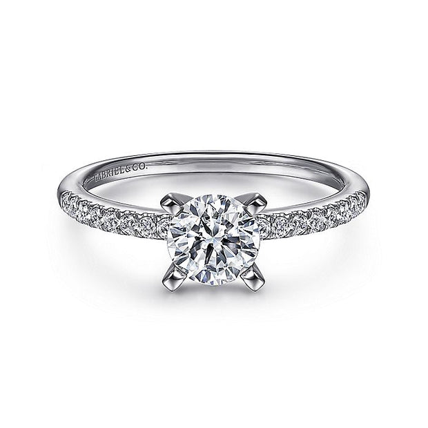 Gabriel & Co. ER7973W44JJ 14K White Gold Round Diamond Engagement Ring