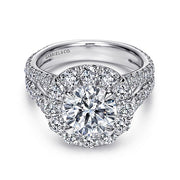 Gabriel & Co. ER8326W44JJ 14K White Gold Round Halo Diamond Engagement Ring