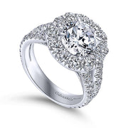 Gabriel & Co. ER8326W44JJ 14K White Gold Round Halo Diamond Engagement Ring