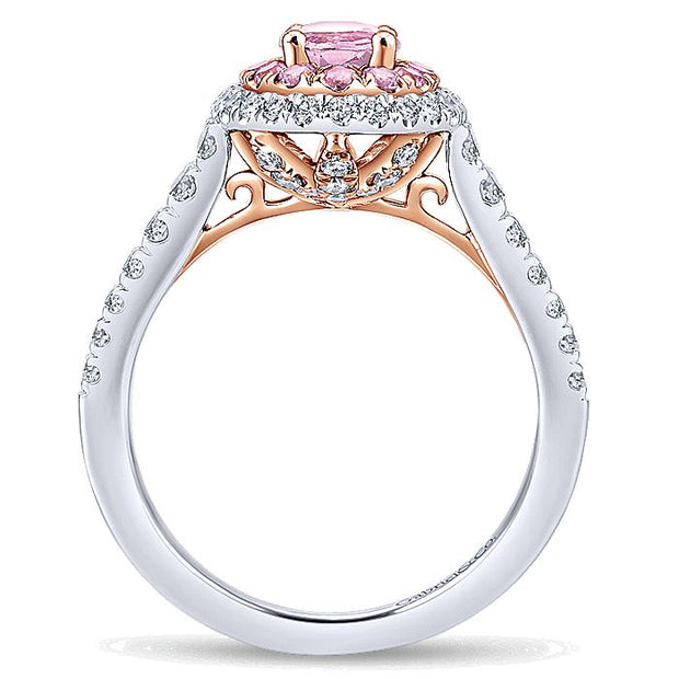 Gabriel & Co. ER912991O3T44PS.CSPS 14K White-Rose Gold Oval Complete Diamond Engagement Ring