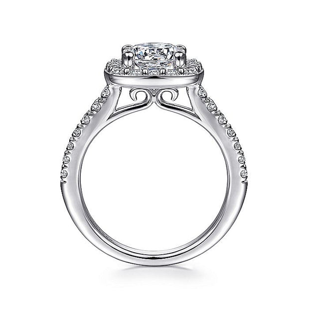 Gabriel & Co. ER9320W44JJ 14K White Gold Round Halo Diamond Engagement Ring