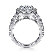 Gabriel & Co. ER9376W44JJ 14K White Gold Round Halo Diamond Engagement Ring