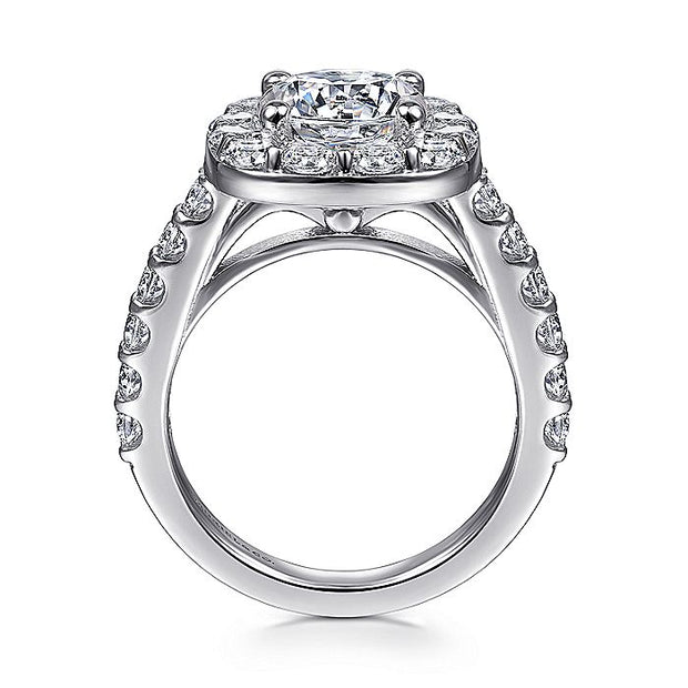 Gabriel & Co. ER9376W44JJ 14K White Gold Round Halo Diamond Engagement Ring