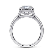 Gabriel & Co. ER9382W44JJ 14K White Gold Princess Halo Diamond Engagement Ring