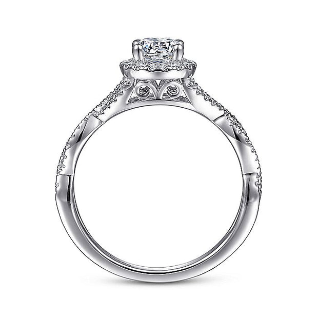 Gabriel & Co. ER9512W44JJ 14K White Gold Round Halo Diamond Engagement Ring