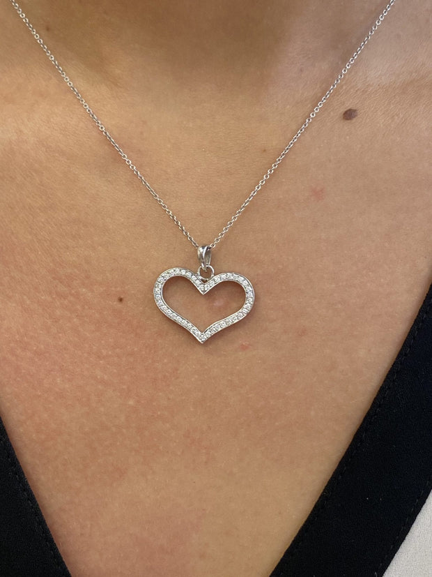 Diamond Heart Shaped Pendant Necklace