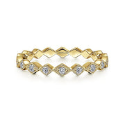 Gabriel & Co. LR4379Y45JJ 14K Yellow Gold Geometric Diamond Stackable Ring