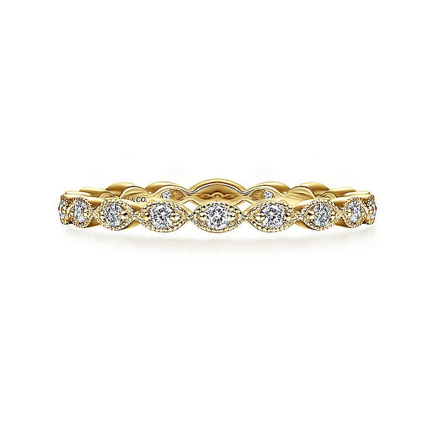 Gabriel & Co. LR4794Y45JJ 14K Yellow Gold Marquise Station Diamond Stackable Ring