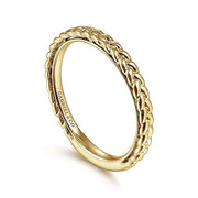 Gabriel & Co. LR4910CY4JJJ 14K Yellow Gold Braided Stackable Ring