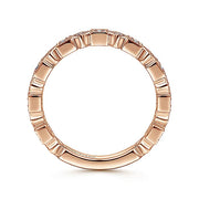 Gabriel & Co. LR4912K45JJ 14K Rose Gold Geometric Diamond Stackable Ring