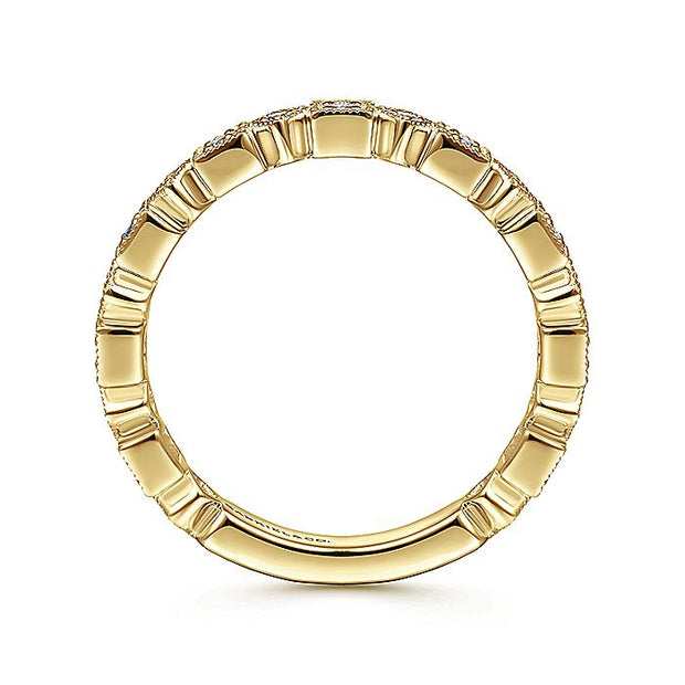 Gabriel & Co. LR4912Y45JJ 14K Yellow Gold Geometric Diamond Stackable Ring