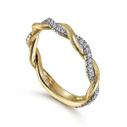 Gabriel & Co. LR50886Y45JJ 14K Yellow Gold Twisted Diamond Stackable Ring