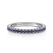 Gabriel & Co. LR50889W4JSA 14K White Gold Sapphire Stackable Ring