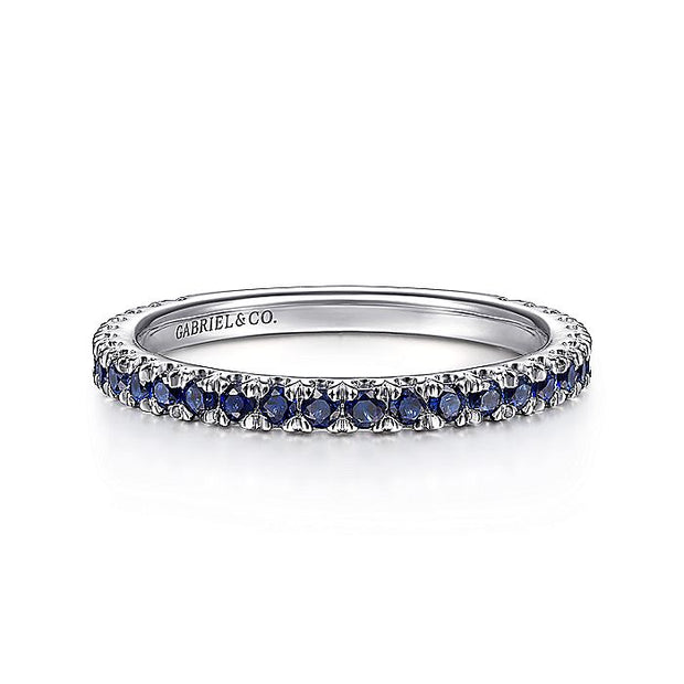 Gabriel & Co. LR50889W4JSA 14K White Gold Sapphire Stackable Ring