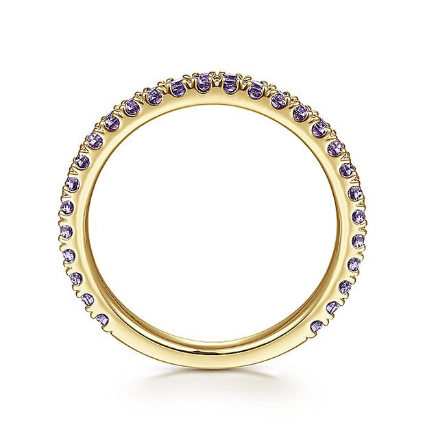 Gabriel & Co. LR50889Y4JAM 14K Yellow Gold Amethyst Stackable Ring
