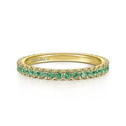 Gabriel & Co. LR50889Y4JEA 14K Yellow Gold Emerald Stacklable Ring