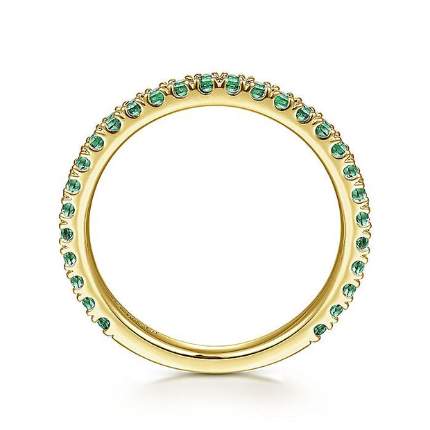 Gabriel & Co. LR50889Y4JEA 14K Yellow Gold Emerald Stacklable Ring