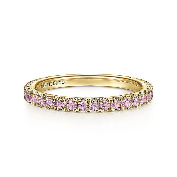 Gabriel & Co. LR50889Y4JPS 14k Yellow Gold Pink Sapphire Stackable Ring