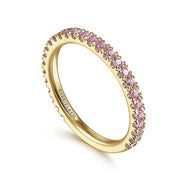 Gabriel & Co. LR50889Y4JPS 14k Yellow Gold Pink Sapphire Stackable Ring