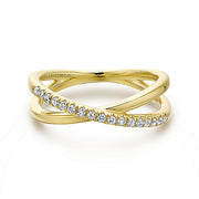 Gabriel & Co. LR50893Y45JJ 14K Yellow Gold Criss Cross Diamond Ring