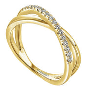 Gabriel & Co. LR50893Y45JJ 14K Yellow Gold Criss Cross Diamond Ring