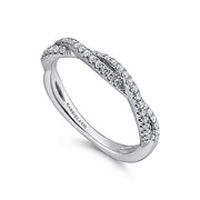 Gabriel & Co. LR51099W45JJ 14K White Gold Twisted Diamond Ring