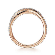 Gabriel & Co. LR51169K45JJ 14K Rose Gold Criss Cross Diamond Stackable Ring