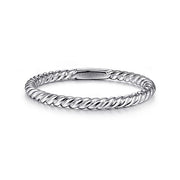 Gabriel & Co. LR51173W4JJJ 14K White Gold Twisted Rope Stackable Ring