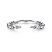 Gabriel & Co. LR51177W45JJ 14K White Gold Open Diamond Tipped Stackable Ring