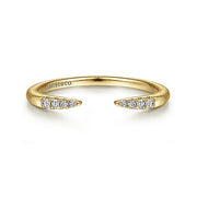 Gabriel & Co. LR51177Y45JJ 14K Yellow Gold Open Diamond Tipped Stackable Ring