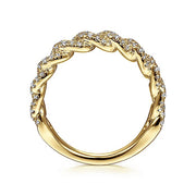 Gabriel & Co. LR51181Y45JJ 14K Yellow Gold Chain Link Stackable Diamond Ring