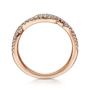 Gabriel & Co. LR51182K45JJ 14K Rose Gold Twisted Diamond Ring