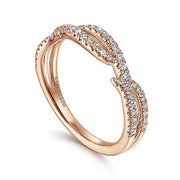 Gabriel & Co. LR51182K45JJ 14K Rose Gold Twisted Diamond Ring