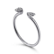 Gabriel & Co. LR51261W45JJ Split 14K White Gold Pavé Diamond Heart Ring
