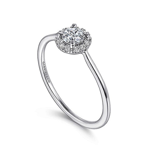 Gabriel & Co. LR51264W45JJ 14K White Gold Diamond Halo Promise Ring