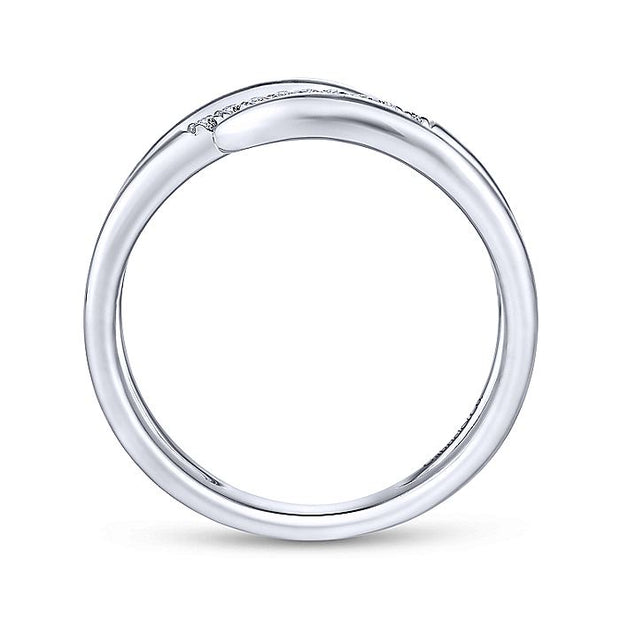 Gabriel & Co. LR51267W45JJ 14K White Gold Split Shank Pavé Diamond Wrap Ring