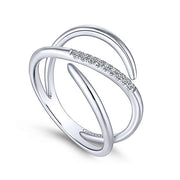 Gabriel & Co. LR51267W45JJ 14K White Gold Split Shank Pavé Diamond Wrap Ring