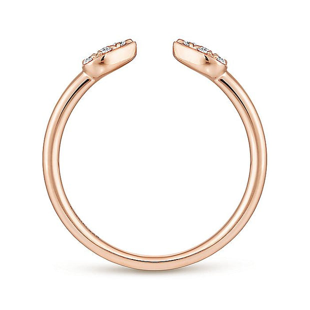 Gabriel & Co. LR51283K45JJ 14K Rose Gold Teardrop Pavé Diamond Cluster Split Ring
