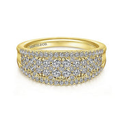Gabriel & Co. LR51342Y45JJ 14K Yellow Gold Curved Pavé Diamond Ring