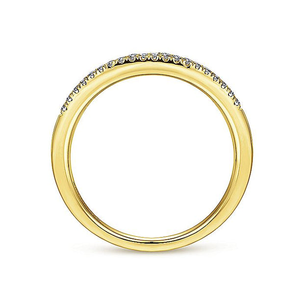 Gabriel & Co. LR51342Y45JJ 14K Yellow Gold Curved Pavé Diamond Ring