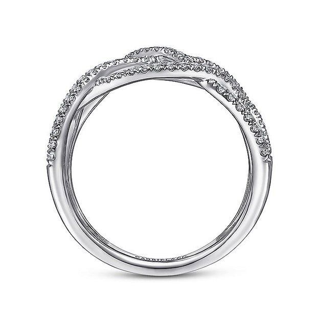 Gabriel & Co. LR51503W45JJ 14K White Gold Layered Grid Diamond Ring